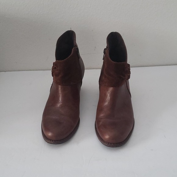 ELITES/ Walking Ankle Boots, Brown Leather with Suede, Size 7M - Picture 2 of 14